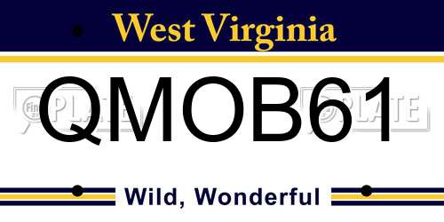 QMOB61 West Virginia License Plate