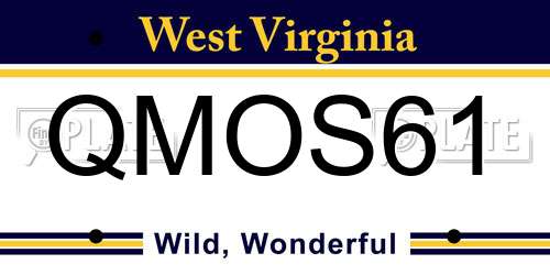QMOS61 West Virginia License Plate