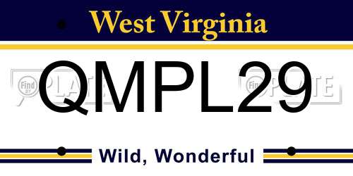 QMPL29 West Virginia License Plate