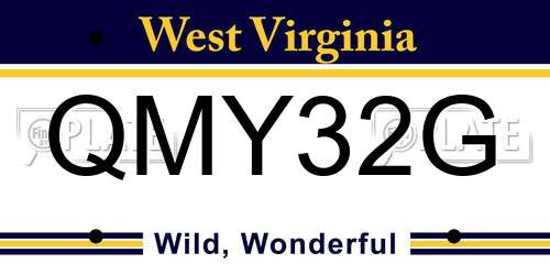 QMY32G West Virginia License Plate
