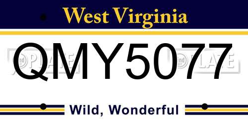 QMY5077 West Virginia License Plate