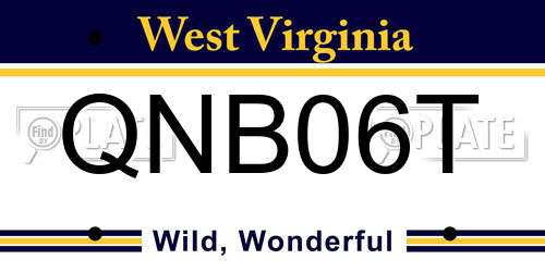 QNB06T West Virginia License Plate