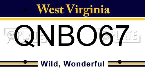 QNBO67 West Virginia License Plate