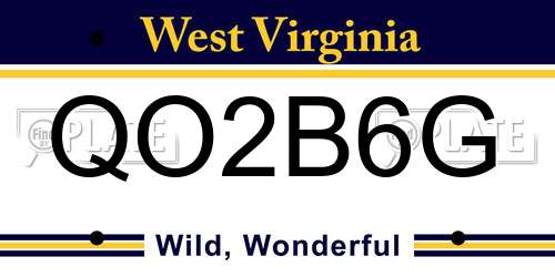 QO2B6G West Virginia License Plate