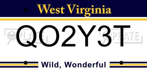 QO2Y3T West Virginia License Plate