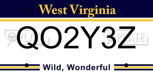 QO2Y3Z West Virginia License Plate
