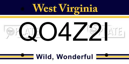 QO4Z2I West Virginia License Plate