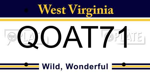 QOAT71 West Virginia License Plate
