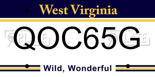 QOC65G West Virginia License Plate