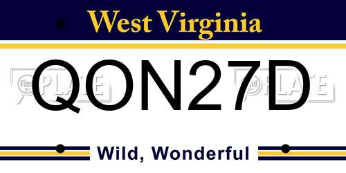 QON27D West Virginia License Plate