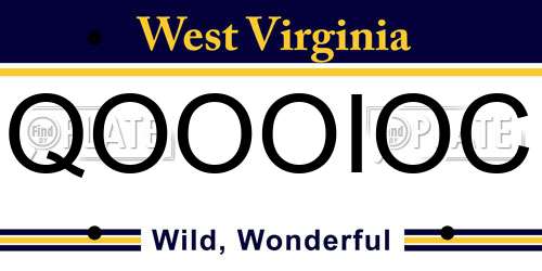 QOOOIOC West Virginia License Plate