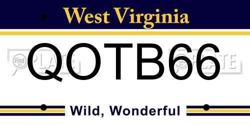 QOTB66 West Virginia License Plate