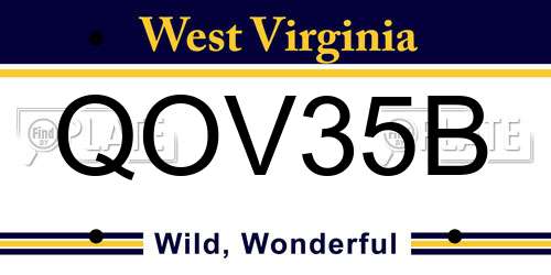 QOV35B West Virginia License Plate