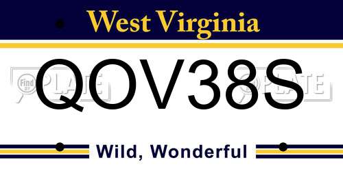 QOV38S West Virginia License Plate