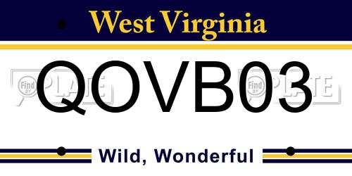 QOVB03 West Virginia License Plate