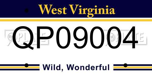 QP09004 West Virginia License Plate