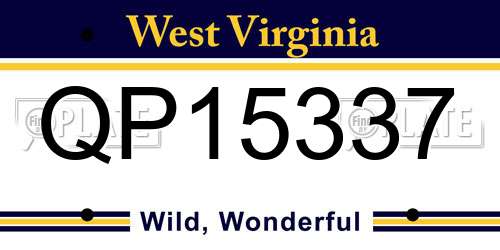 QP15337 West Virginia License Plate
