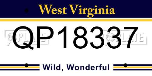QP18337 West Virginia License Plate