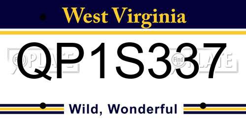 QP1S337 West Virginia License Plate