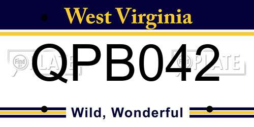 QPB042 West Virginia License Plate