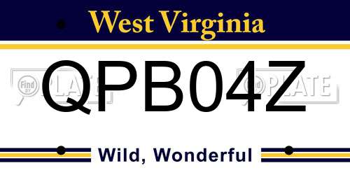 QPB04Z West Virginia License Plate