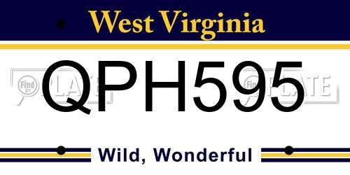 QPH595 West Virginia License Plate