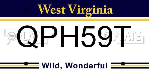 QPH59T West Virginia License Plate