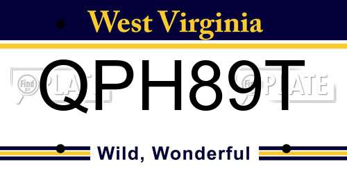QPH89T West Virginia License Plate