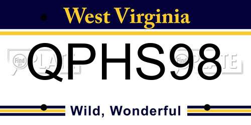 QPHS98 West Virginia License Plate