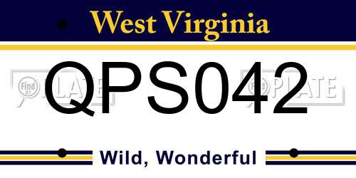 QPS042 West Virginia License Plate