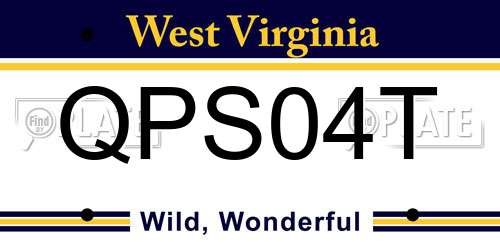 QPS04T West Virginia License Plate
