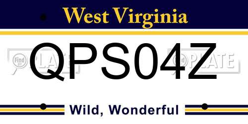 QPS04Z West Virginia License Plate