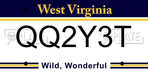 QQ2Y3T West Virginia License Plate
