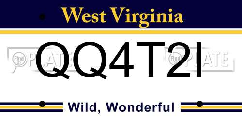 QQ4T2I West Virginia License Plate