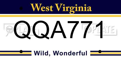 QQA771 West Virginia License Plate