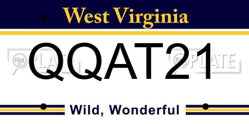 QQAT21 West Virginia License Plate