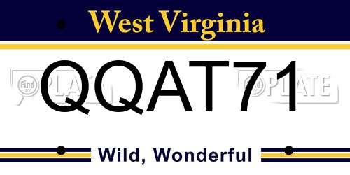 QQAT71 West Virginia License Plate
