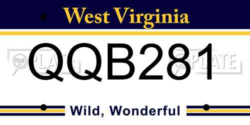 QQB281 West Virginia License Plate