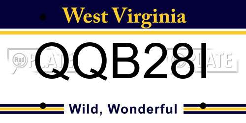 QQB28I West Virginia License Plate