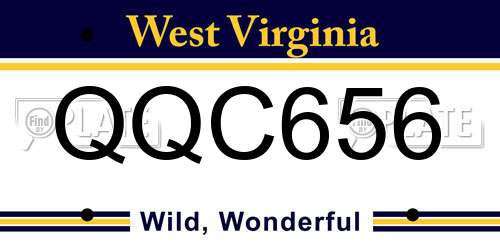QQC656 West Virginia License Plate