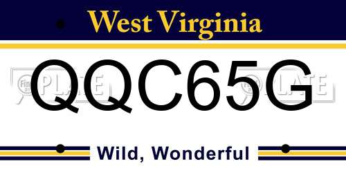 QQC65G West Virginia License Plate