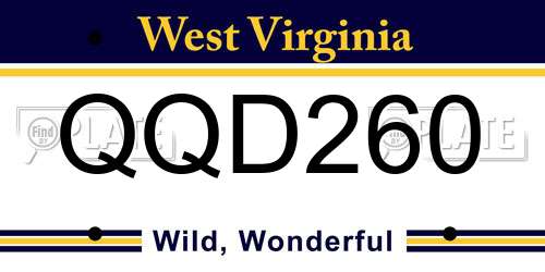 QQD260 West Virginia License Plate