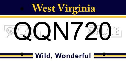 QQN720 West Virginia License Plate