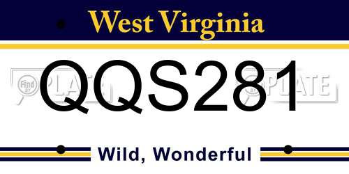 QQS281 West Virginia License Plate
