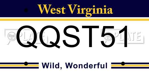 QQST51 West Virginia License Plate