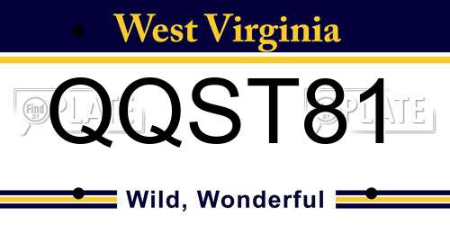 QQST81 West Virginia License Plate