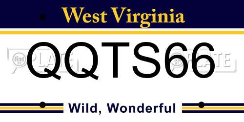 QQTS66 West Virginia License Plate