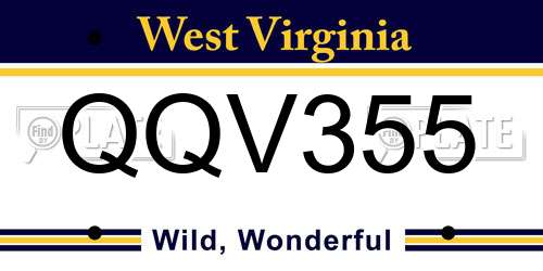 QQV355 West Virginia License Plate