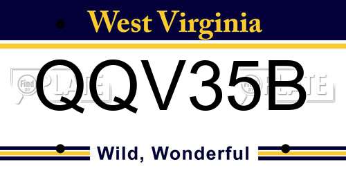 QQV35B West Virginia License Plate
