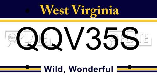 QQV35S West Virginia License Plate